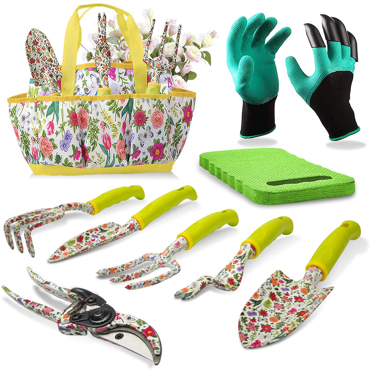 AIDY-PRO tote with full 9-piece garden set for neat organization