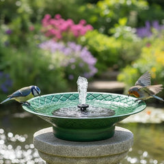 Aifeorzo front view metal bird bath showing durable finish and elegant bowl