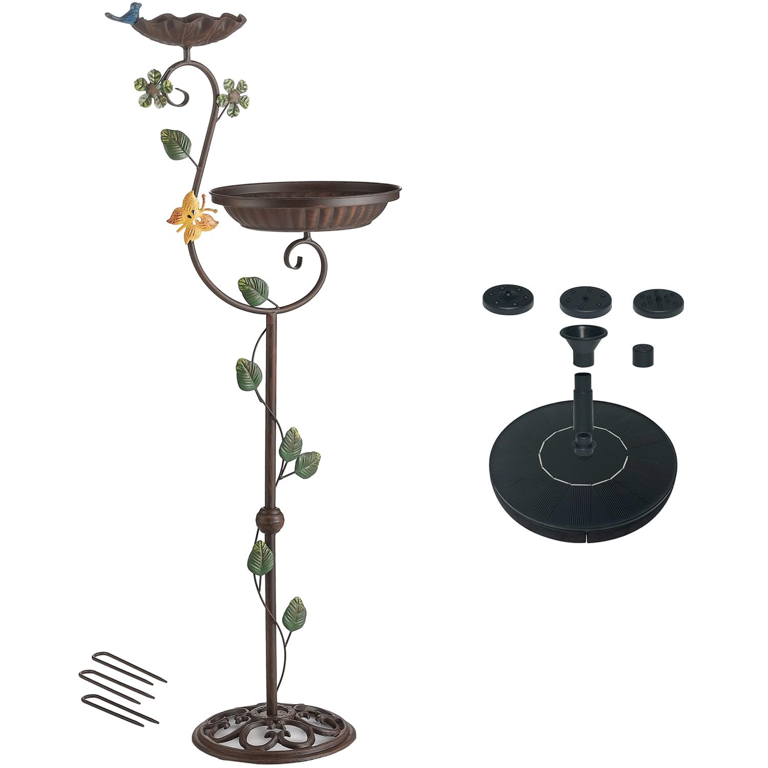 Aifeorzo front view pedestal bird bath showing height and stability