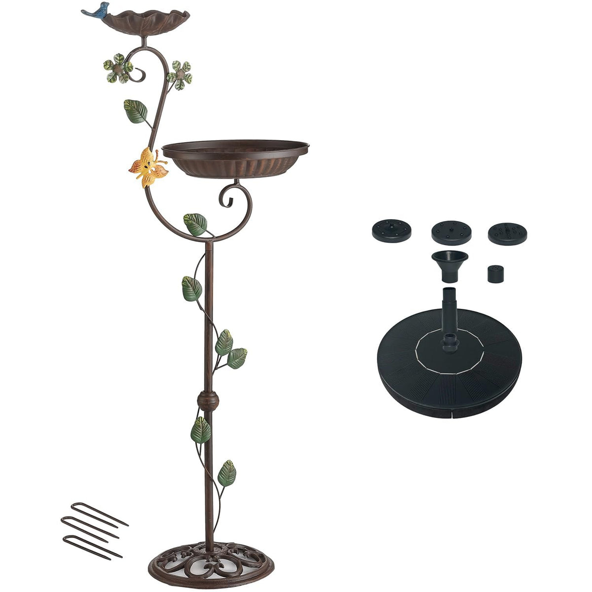 Aifeorzo front view pedestal bird bath showing height and stability