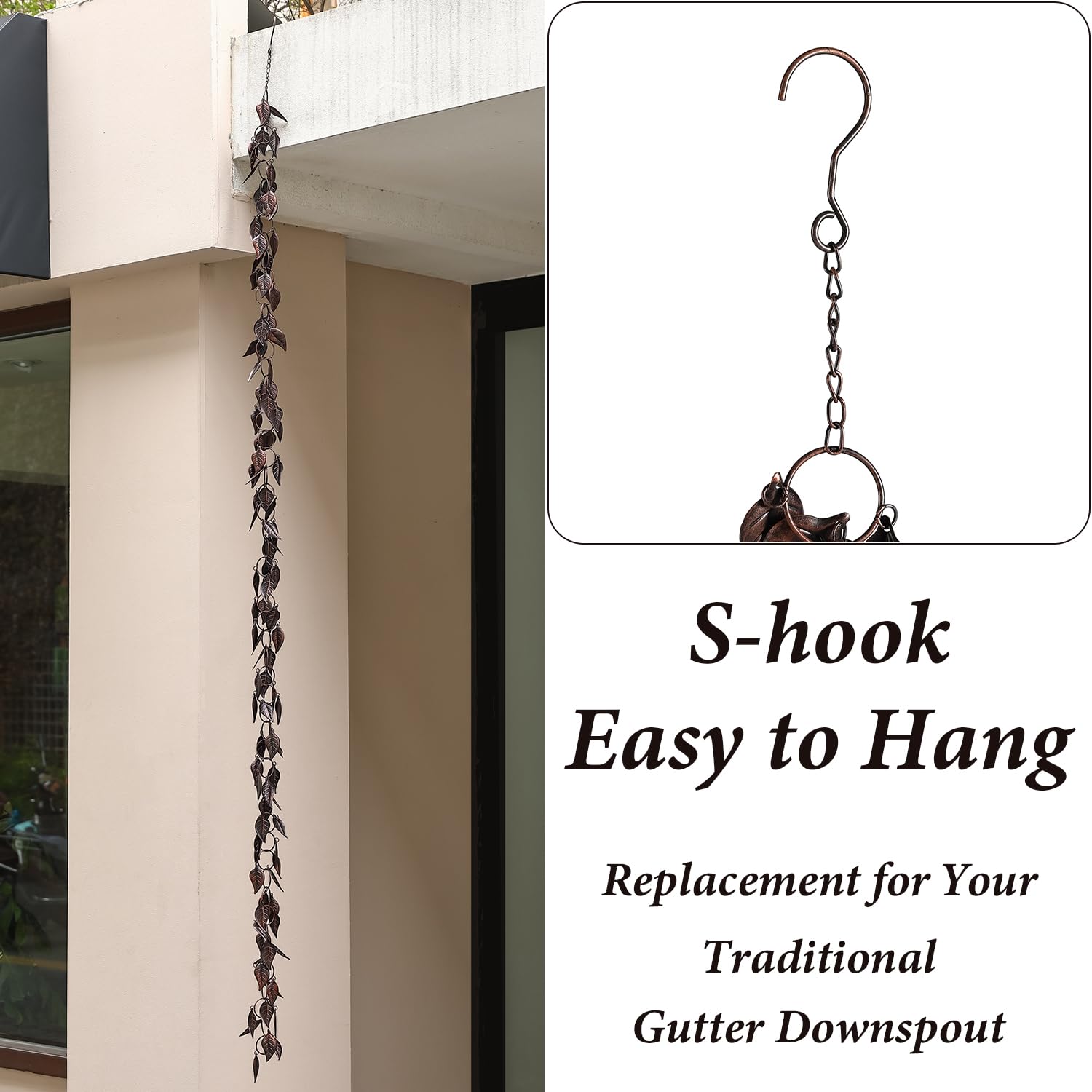 Aifeorzo top S-hook connection detail showing easy tool-free installation benefit