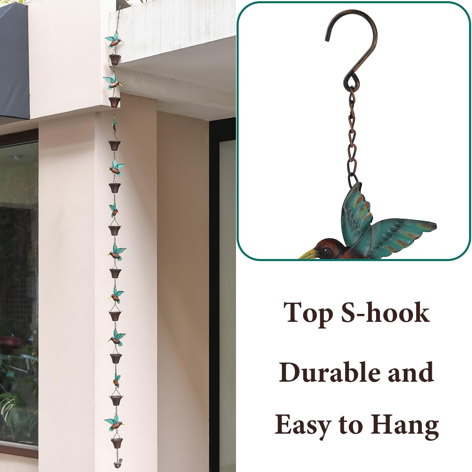 Aifeorzo S-hook hung on gutter showing easy tool-free install