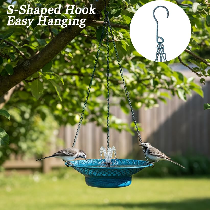 Aifeorzo size comparison with hand illustrating 12.6 inch basin for comfortable bird access