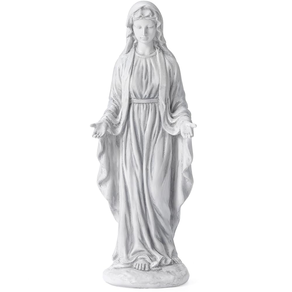Aifeorzo front view of Virgin Mary statue offering a calming outdoor focal