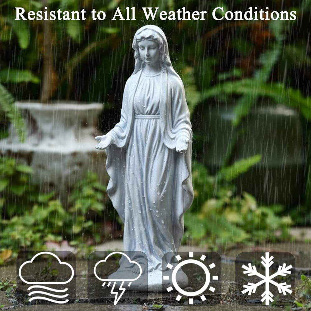 Aifeorzo statue placed in garden illustrating weatherproof outdoor use