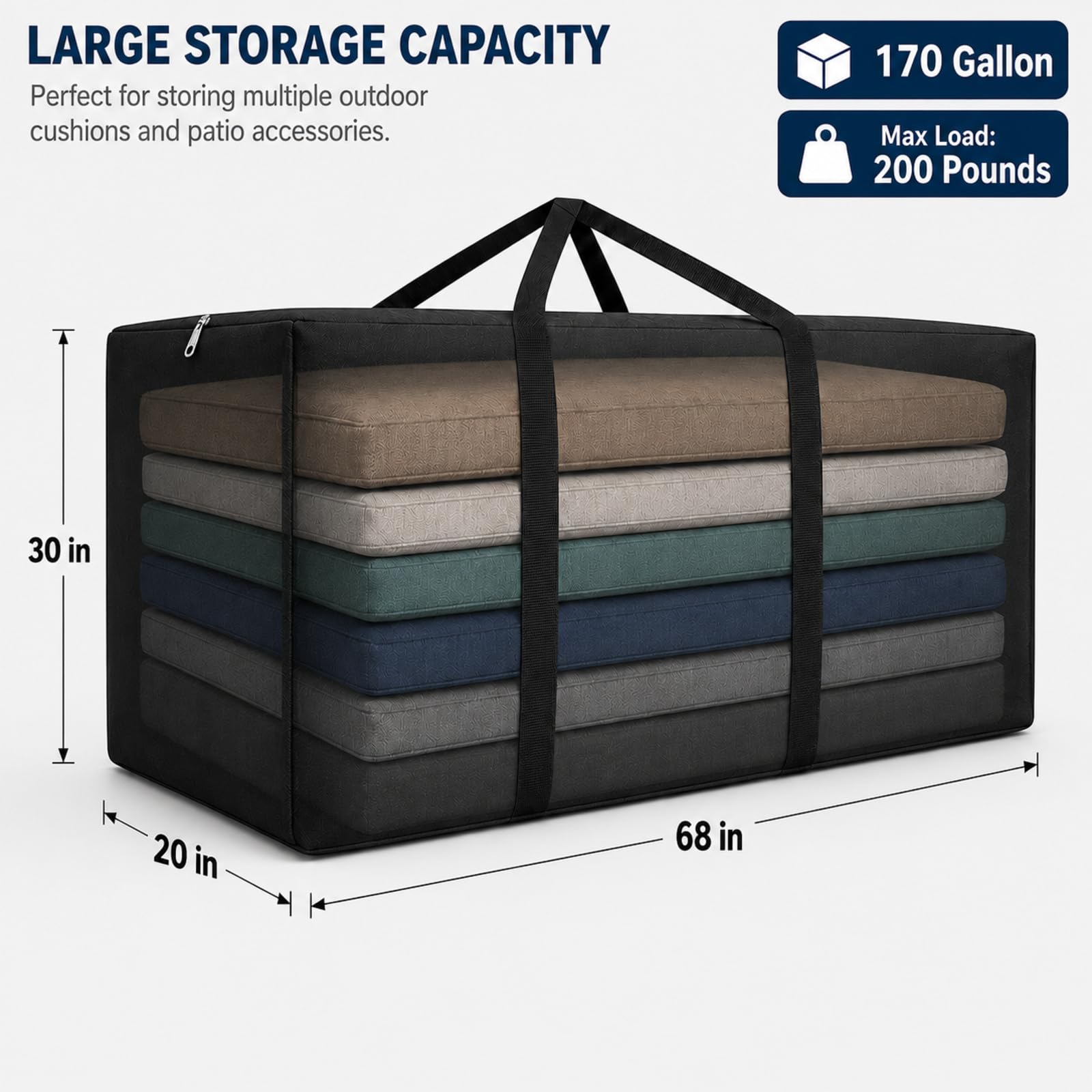 AIGOTSUKI close-up of 420D Oxford fabric texture with PVC coating for water resistance