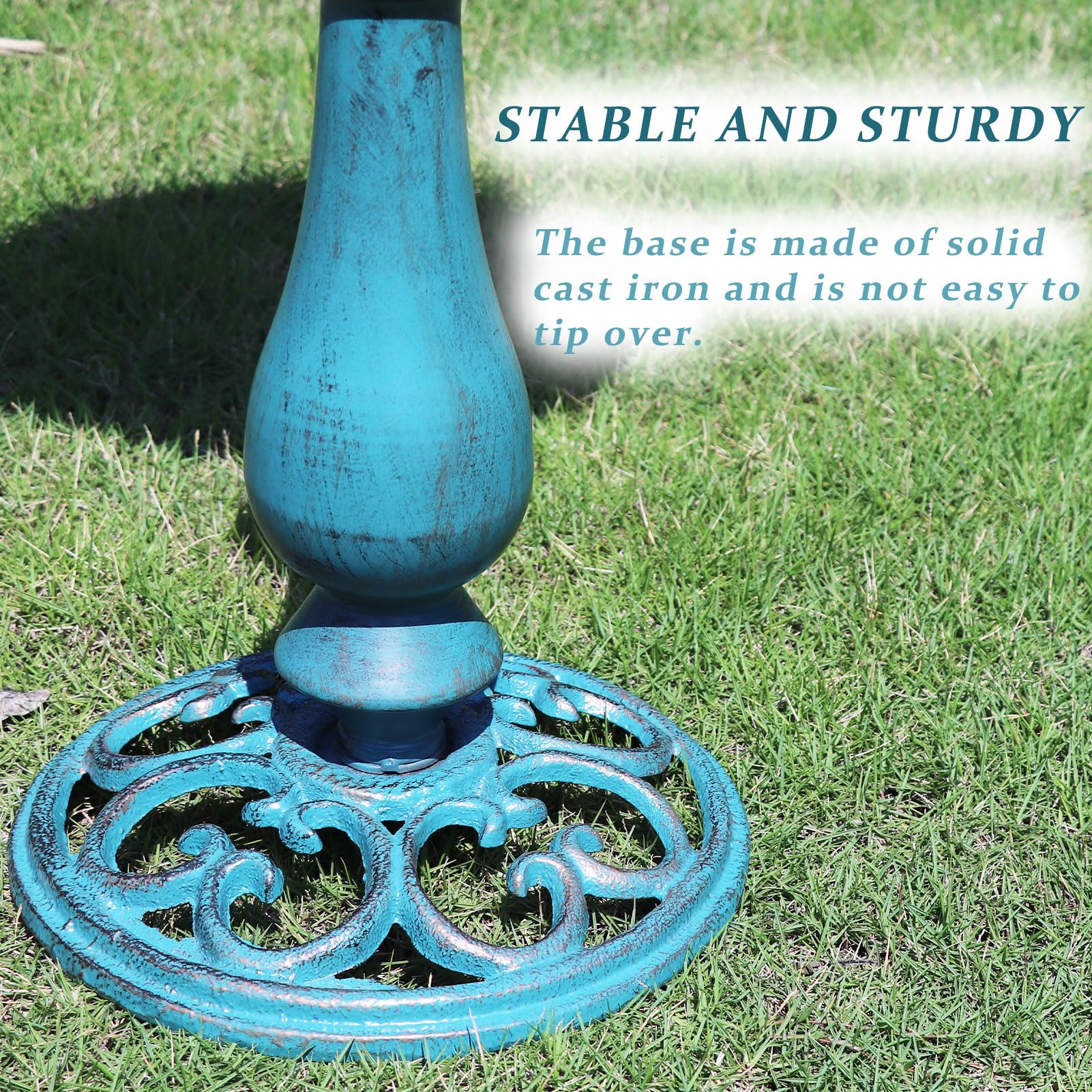 AIHAOKAN bird bath placed in garden illustrating decorative focal point benefit