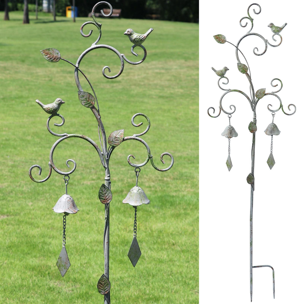 AIHAOKAN front view of metal garden stake creating a focal point