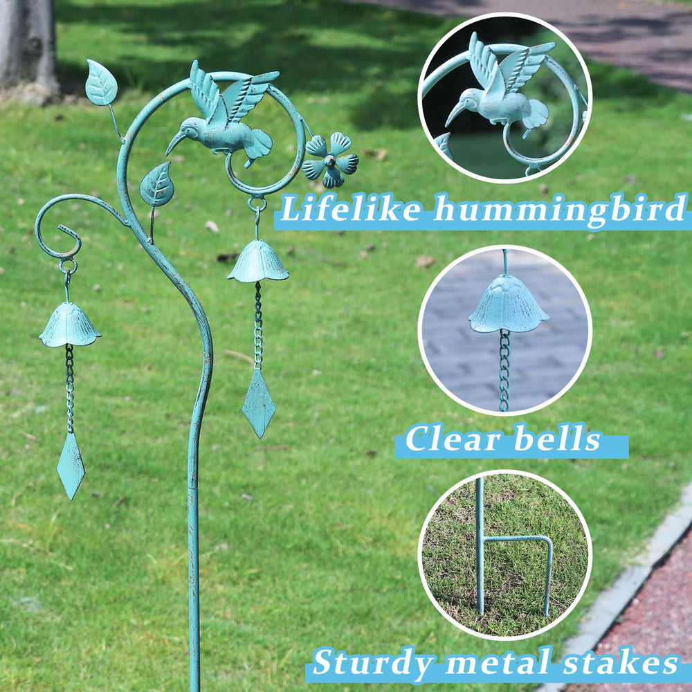 AIHAOKAN hummingbird stake next to ruler showing 46.85-inch scale for planning