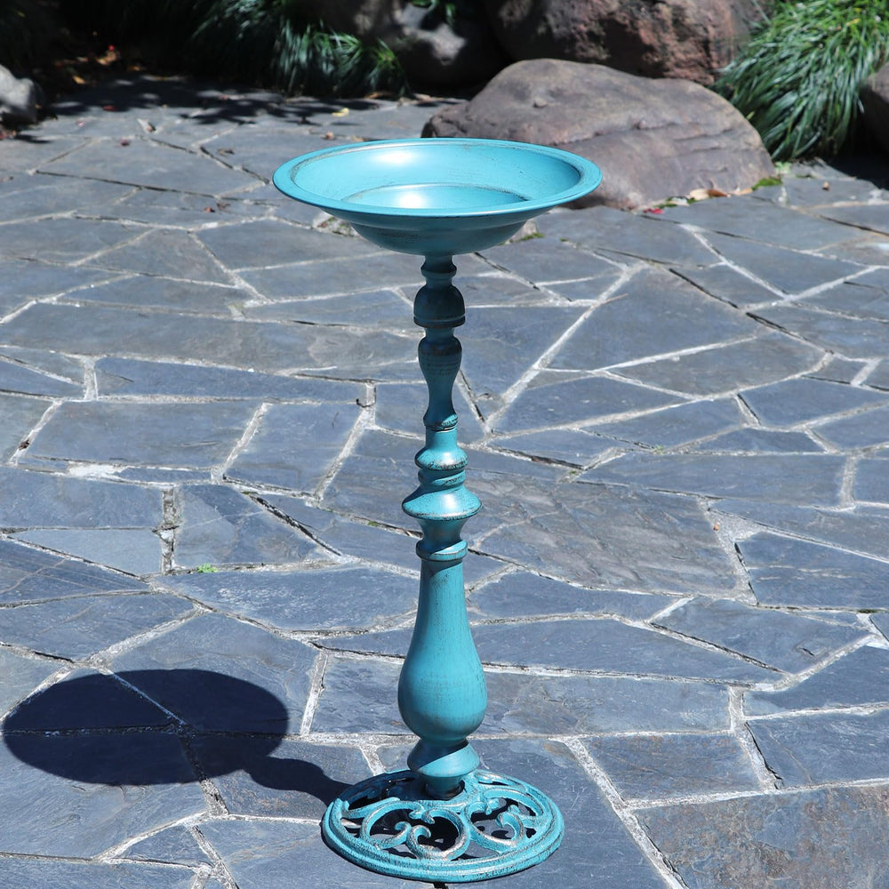 AIHAOKAN bird bath on patio displaying vintage charm and outdoor enhancement
