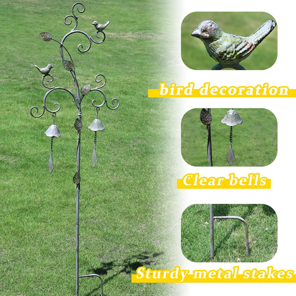 AIHAOKAN garden stake installed in flowerbed adding vertical interest