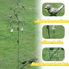 AIHAOKAN garden stake installed in flowerbed adding vertical interest