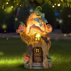 AIINY front view of pink gnome house showing whimsical design and LED lighting appeal