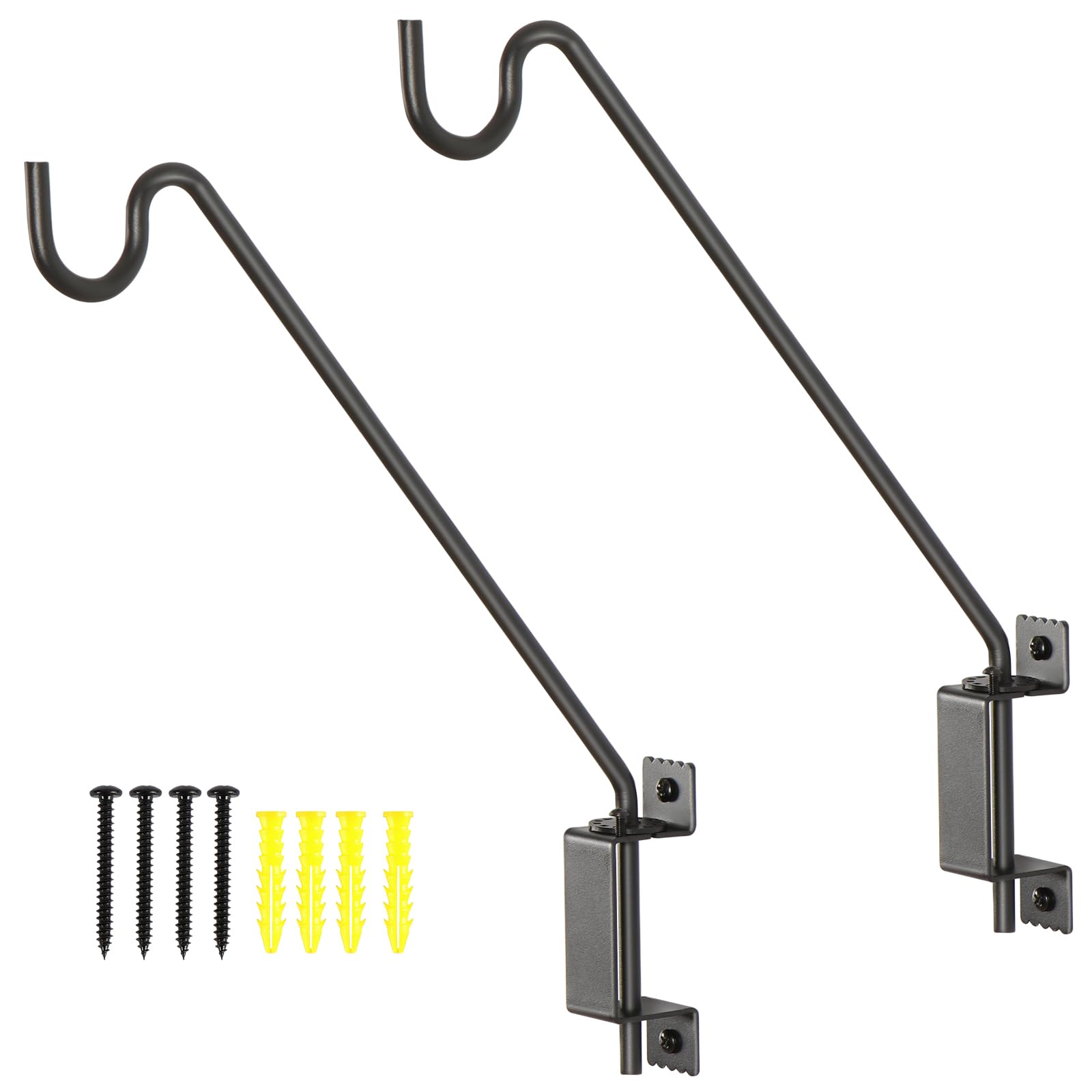 AILIN YELOKIE front view of two-pack deck hooks showing included hardware and finish benefit
