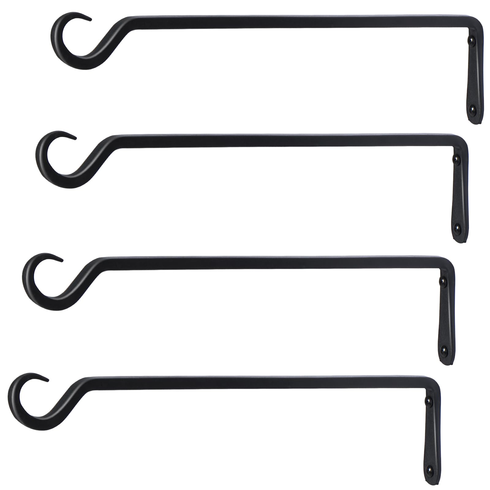 AILIN YELOKIE front view of four black plant hangers showing sturdy design and finish
