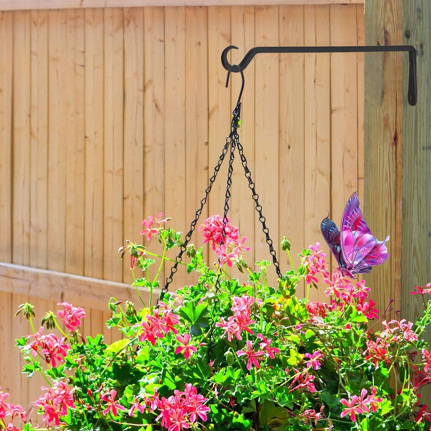 AILIN YELOKIE bracket mounted on porch holding planter to maximize vertical gardening