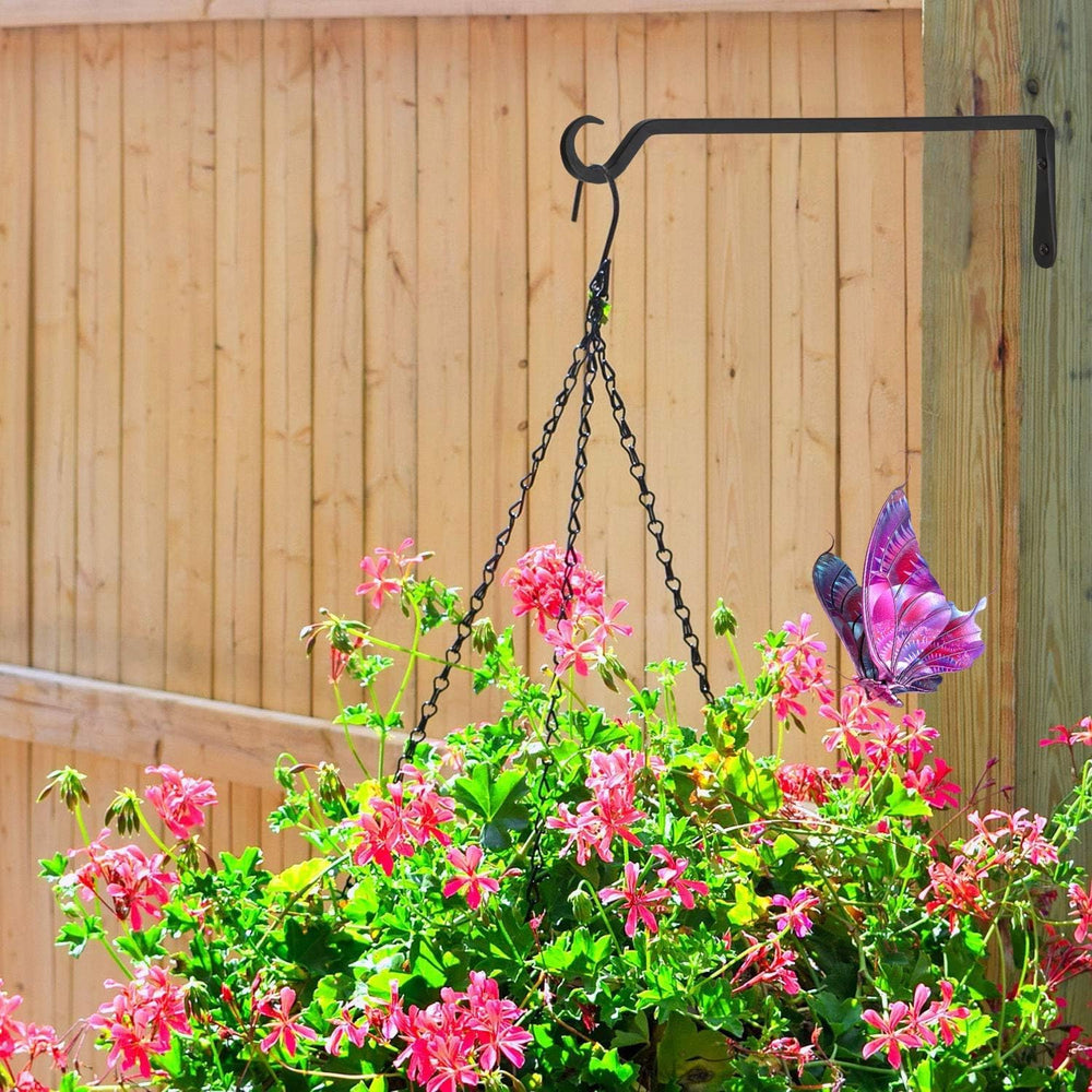 AILIN YELOKIE bracket mounted on porch holding planter to maximize vertical gardening