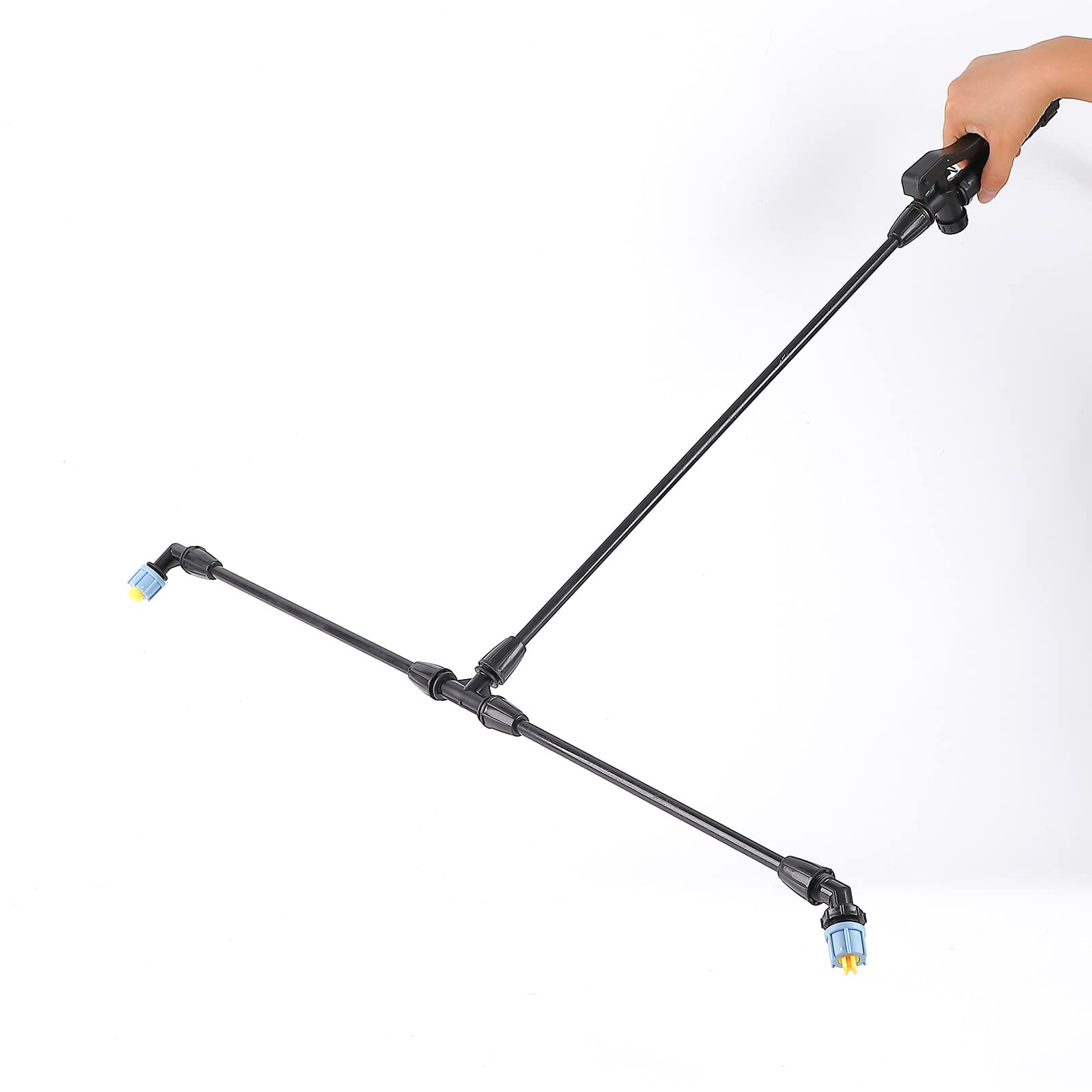 Aimela mounted at 90-degree orientation showing broad horizontal spray coverage