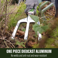 Aimerla die-cast aluminum trowel detail demonstrating rust-resistant sturdy construction benefit
