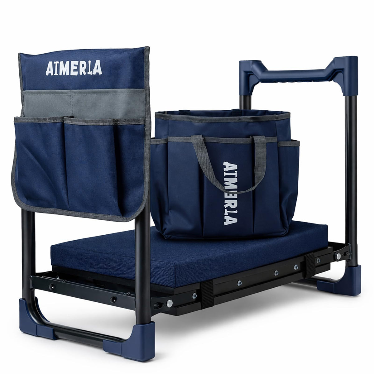Aimerla K7 front view folded open showing sturdy frame and seat comfort