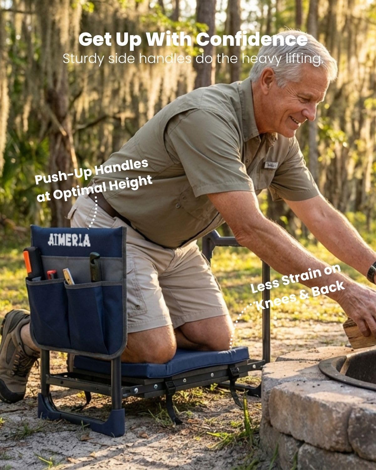 Aimerla K7 scale with person sitting demonstrating 350 lb capacity and support
