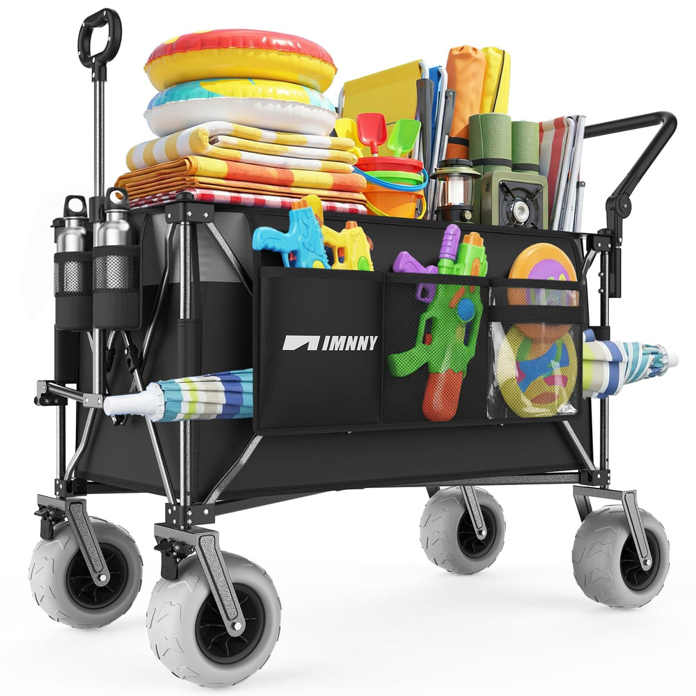 Aimnny front view packed wagon showing large capacity and easy loading
