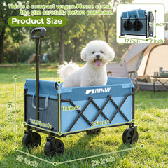 Aimnny folded compact wagon stored in a narrow space for easy transport