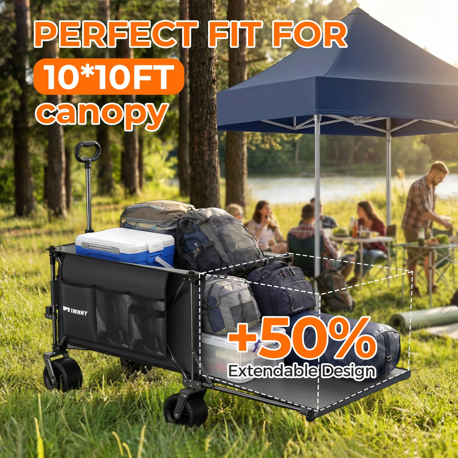 Aimnny 7x4 inch all-terrain wheel and dual brake for safer stopping