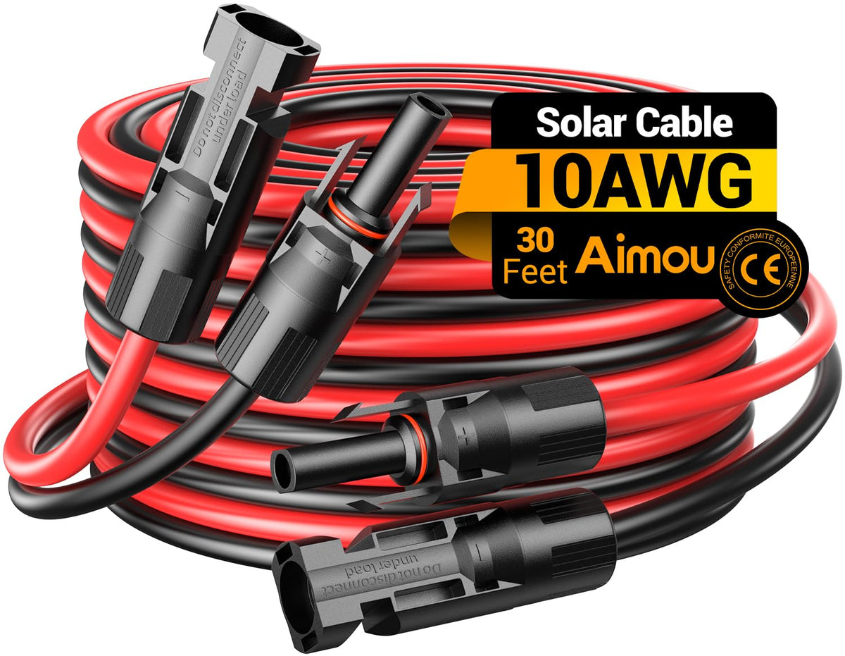 Aimou front view of packaged 30ft 10AWG cable showing ready-to-install benefit