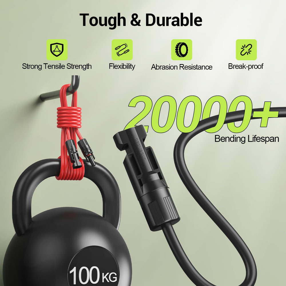 Aimou cable next to ruler showing 20ft scale for accurate sizing and planning