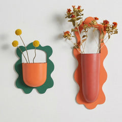 AimtoHome side angle of contrasting red and orange pots showing color pop