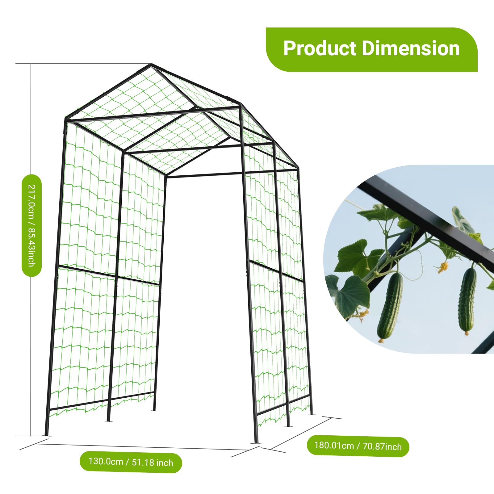 AIMUCT assembly parts and stakes illustrating simple installation benefit