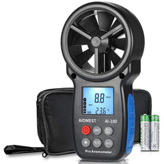 AIOMEST AI-100 front display showing wind speed and temperature, clear readings benefit