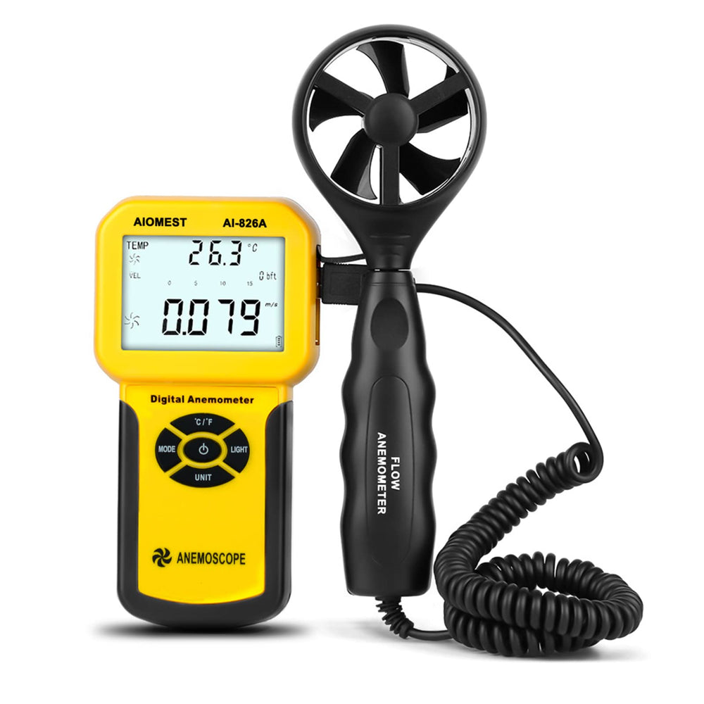 AIOMEST front display showing clear wind and temperature readings for fast diagnostics
