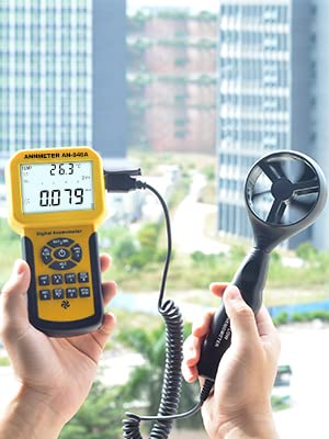 AIOMEST used by HVAC technician testing a vent for quicker diagnosis benefit