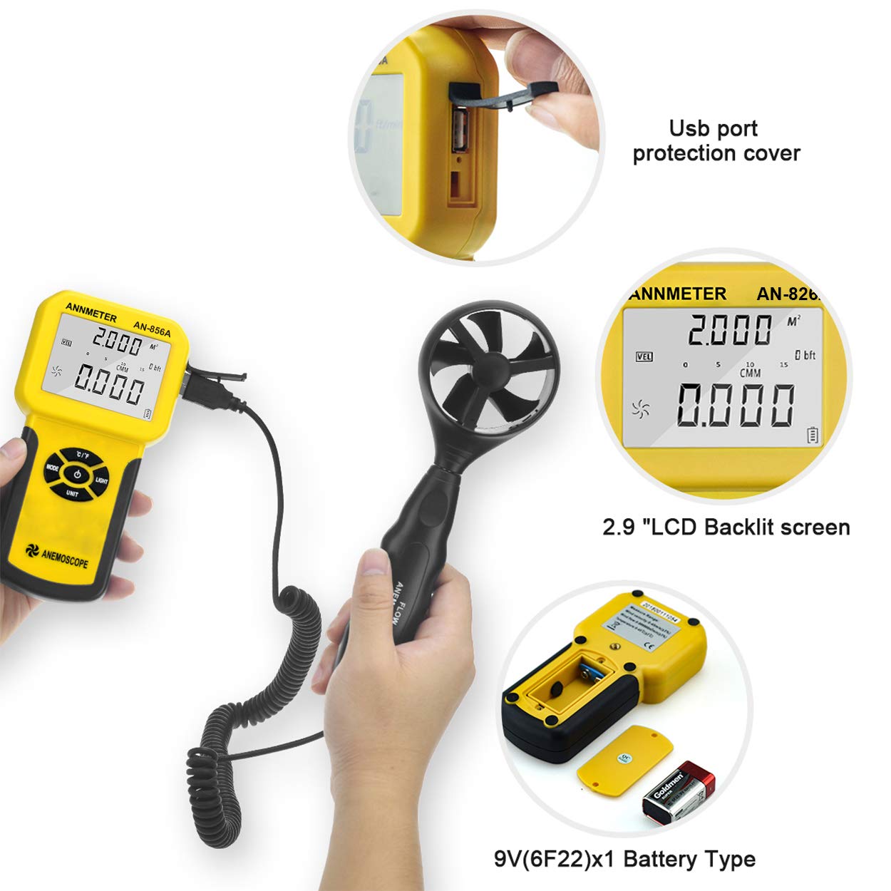 AIOMEST handheld next to a ruler showing compact size for easy transport benefit