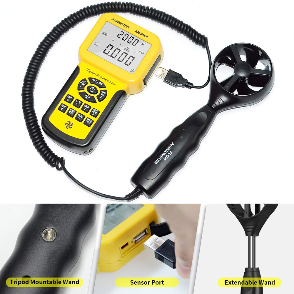 AIOMEST measuring airflow at duct vent for reliable HVAC diagnostics