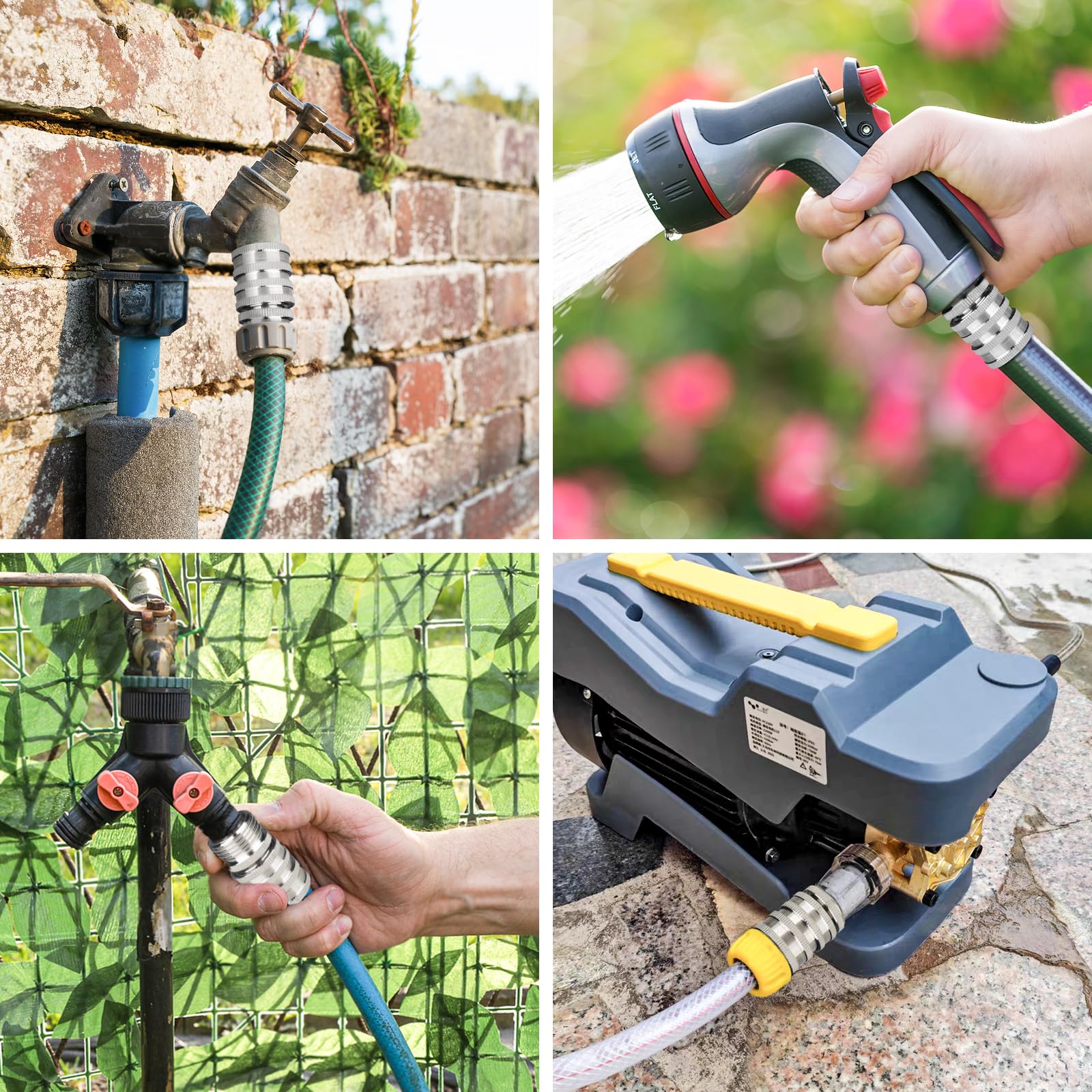 AIPOR adapter hooked to sprinkler showing quick accessory swap benefit