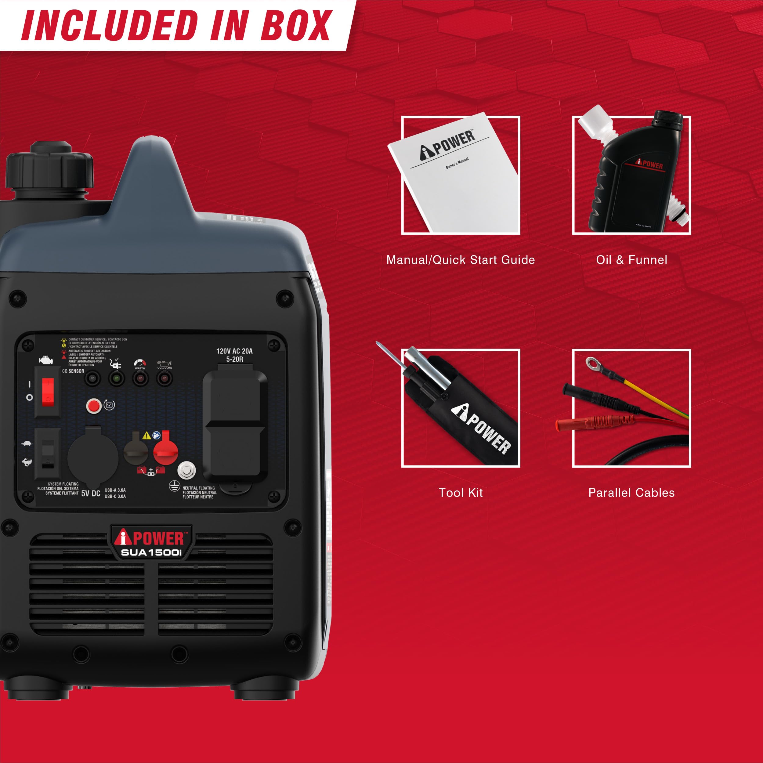 A-iPower carrying handle demonstrating lightweight portability and grip
