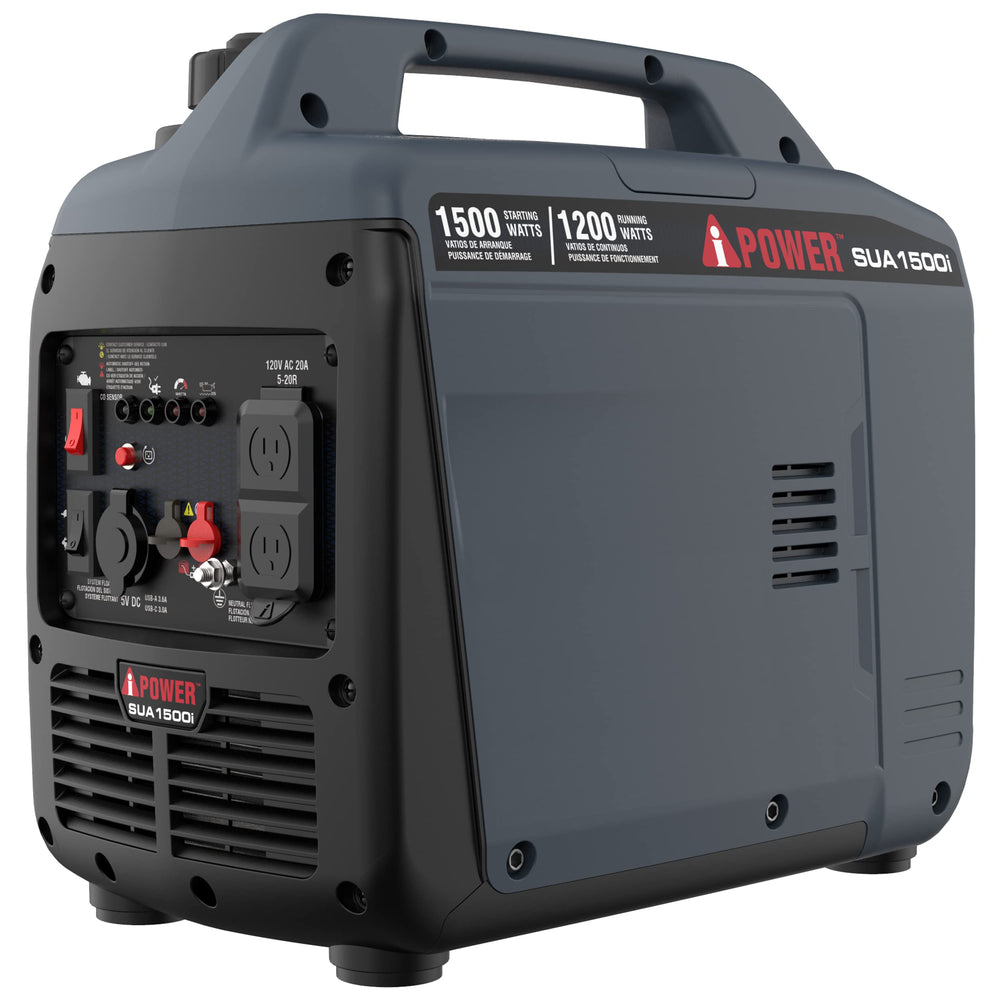 A-iPower front view showing compact generator and easy transport benefit