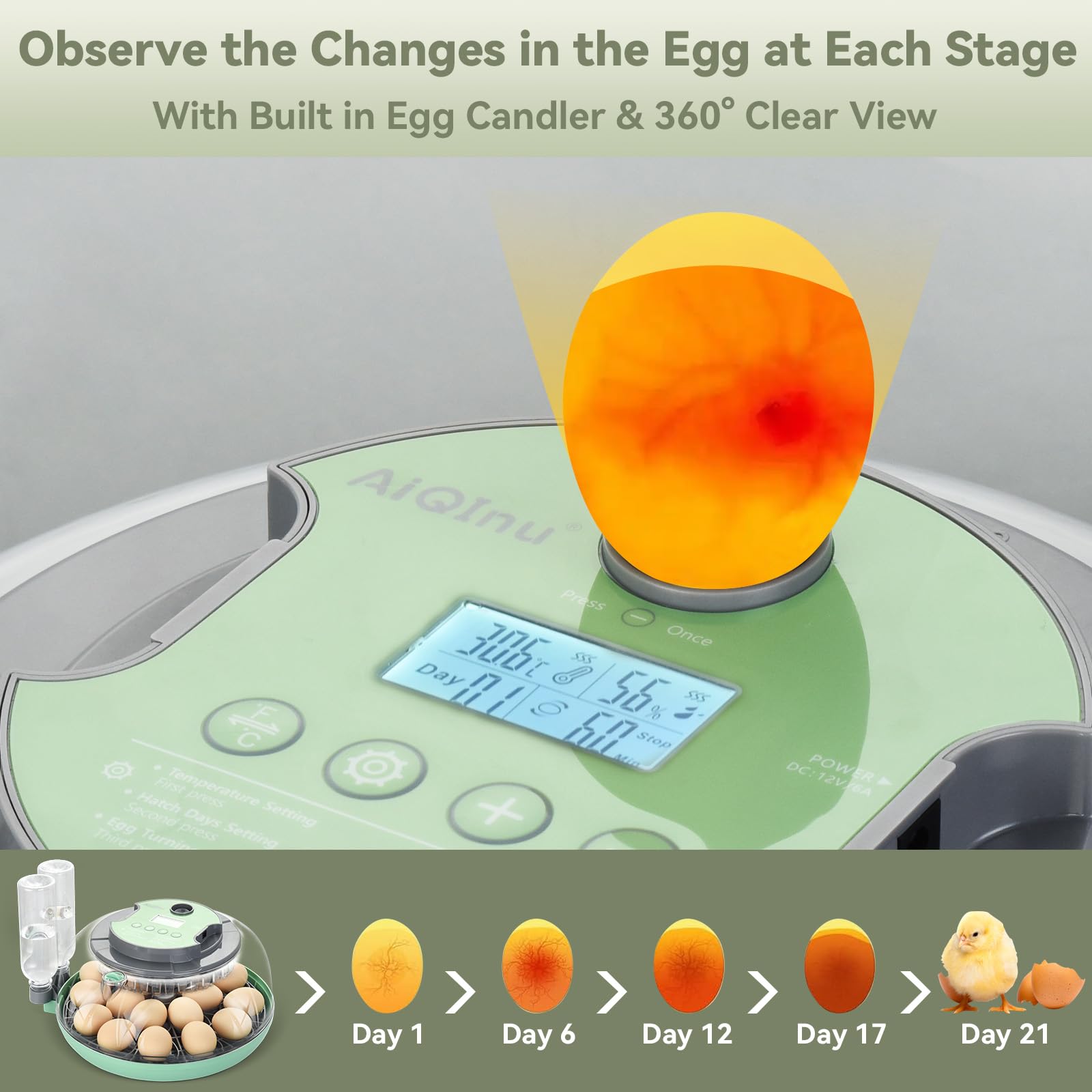 AiQInu included water bottles and sprayer for accurate humidity control