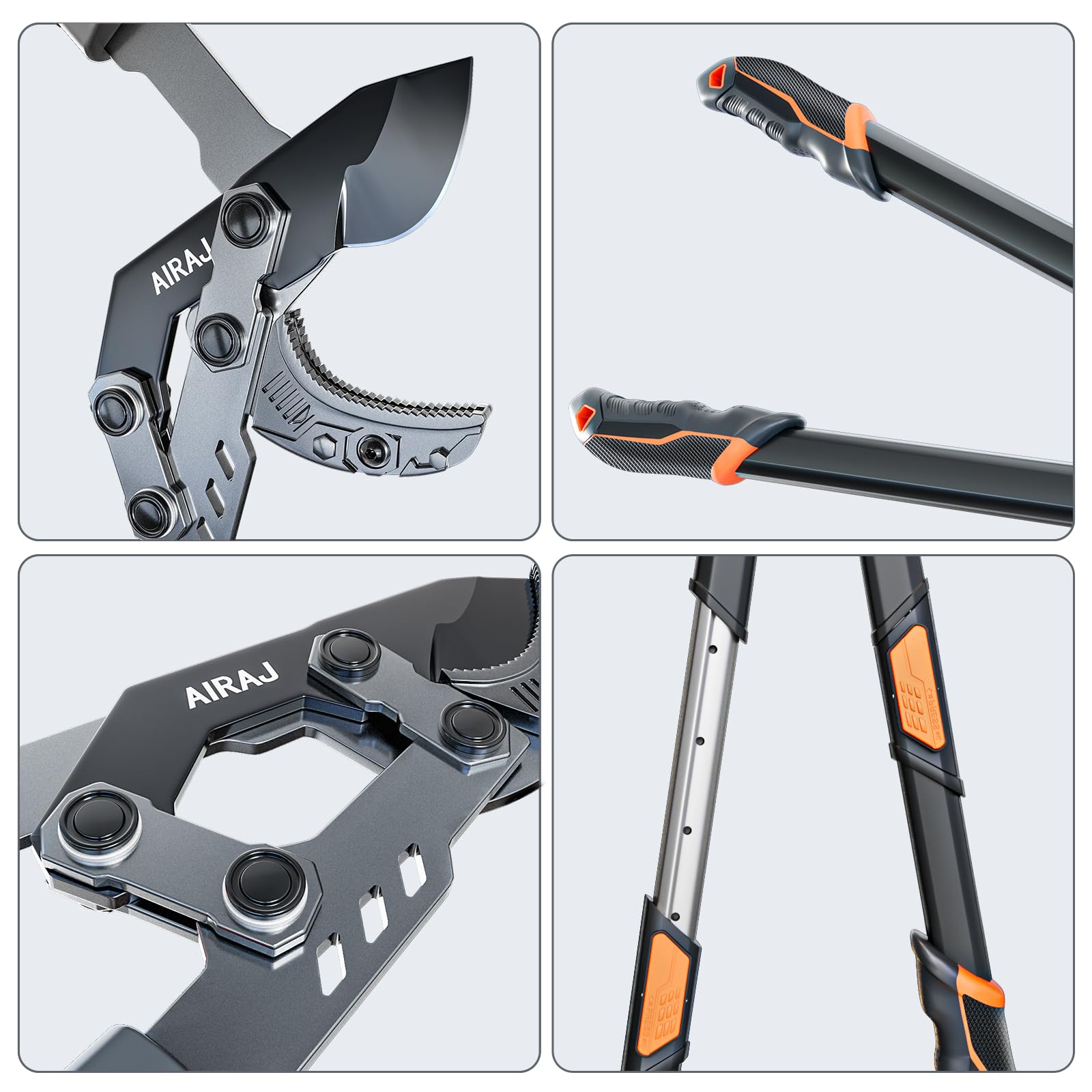 AIRAJ close-up SK5 blade with Teflon coating for smoother cuts and less sap build-up
