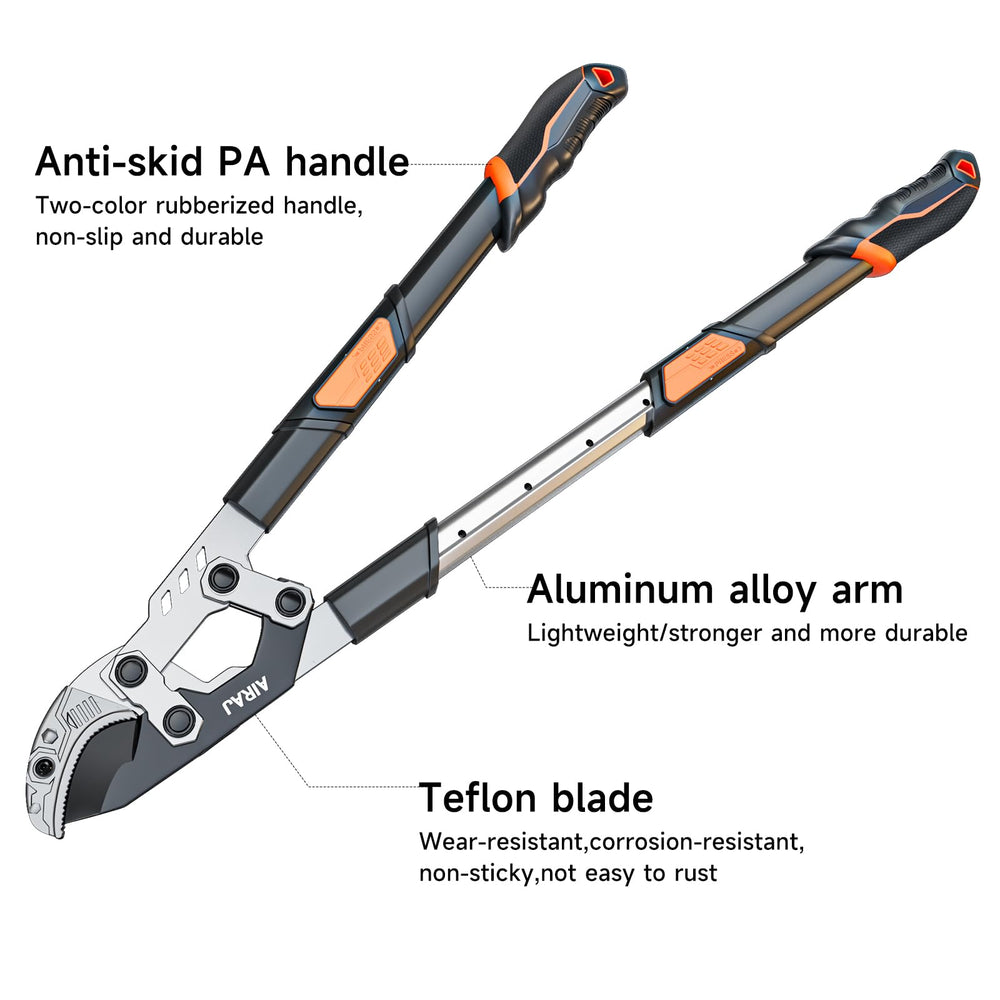 AIRAJ telescoping handle extension mechanism demonstrating adjustable reach and secure lock