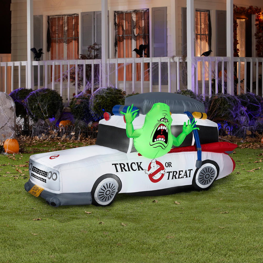 Airblown Ecto-1 close-up of Slimer detail highlighting vibrant colors and theme