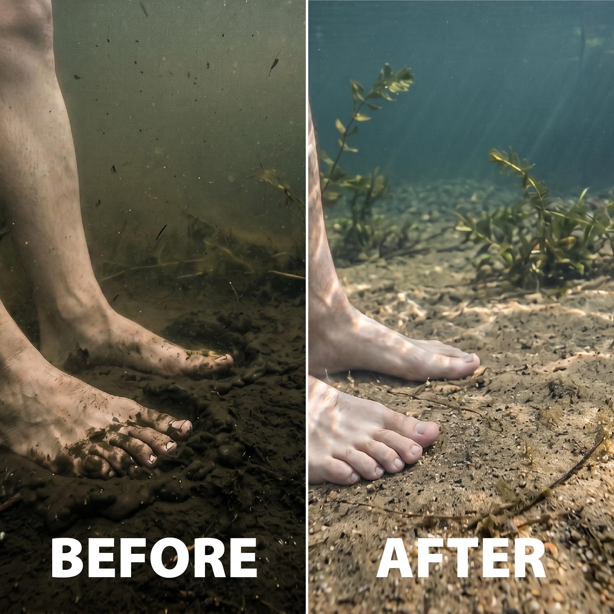 Airmax product on pond shoreline showing improved recreational benefit
