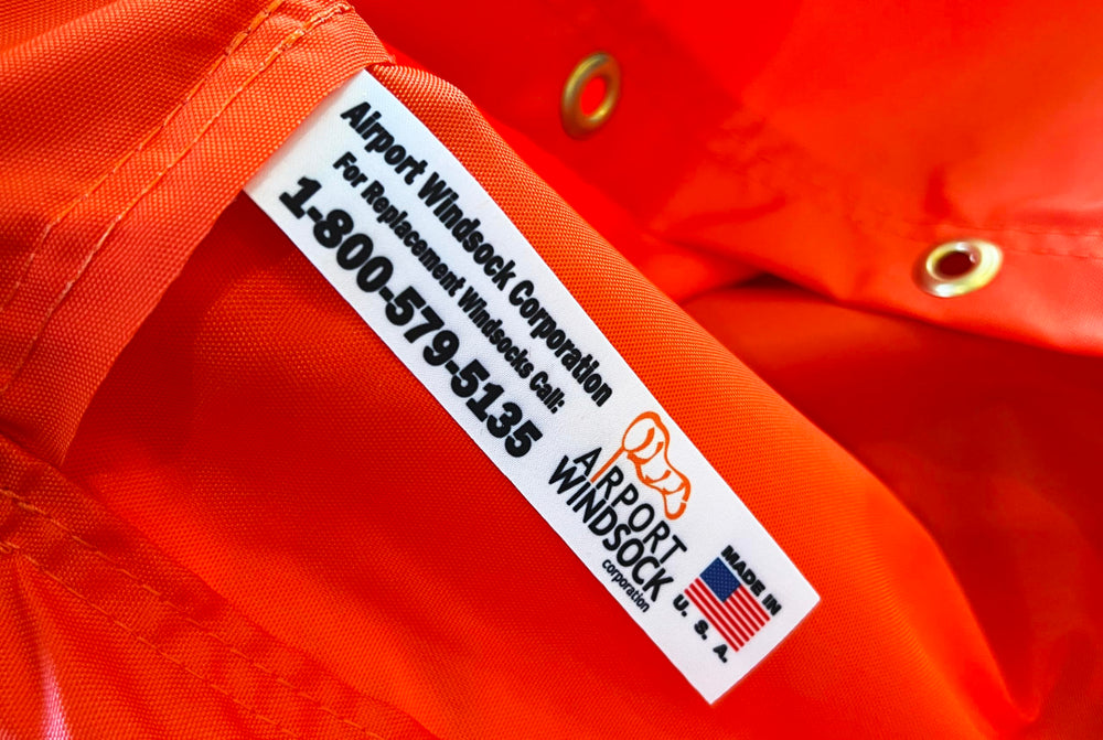 Airport Windsock Corporation included cable ties and hardware showing secure attachment