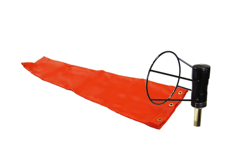 Airport Windsock Corporation front view showing bright orange windsock for clear visibility