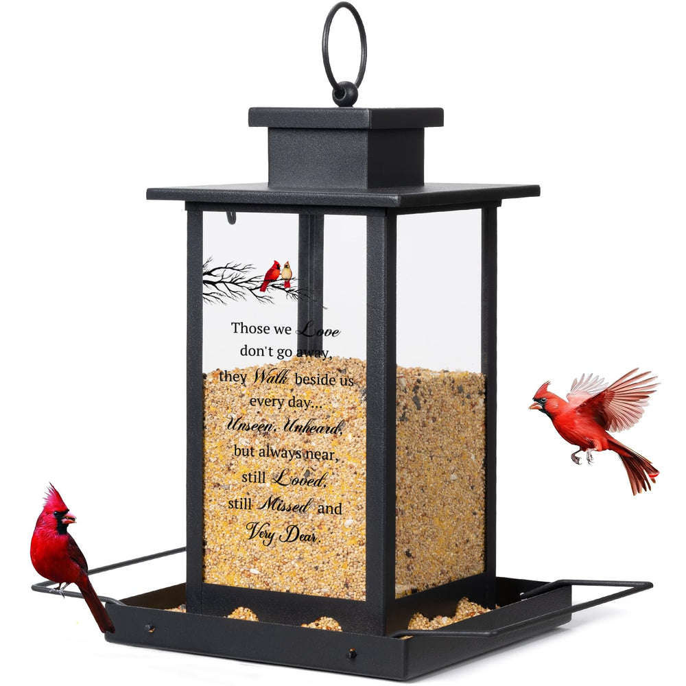Airrioal memorial feeder front view showing message and inviting design for remembrance