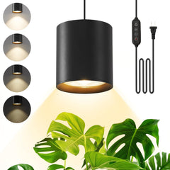 Airseafar front view of hanging grow light showing sleek black housing and compact footprint