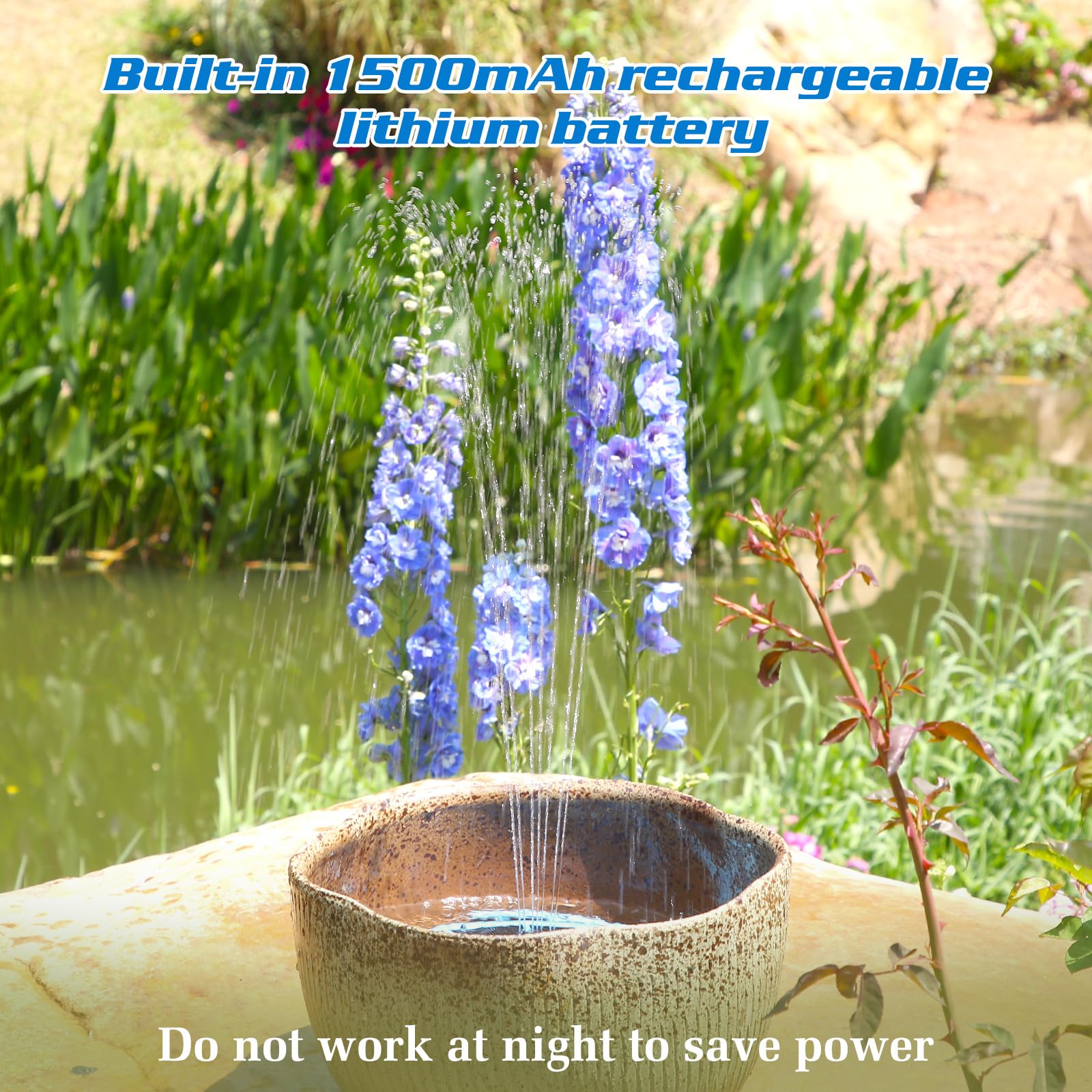 AISITIN fountain in a backyard scene demonstrating decorative garden benefit
